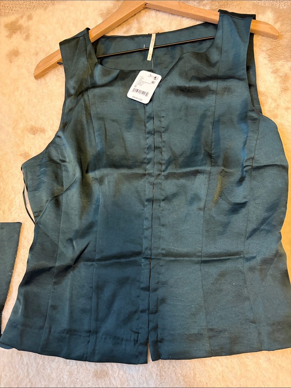 Free People Emerald Green Odessa Top - Picture 7 of 9